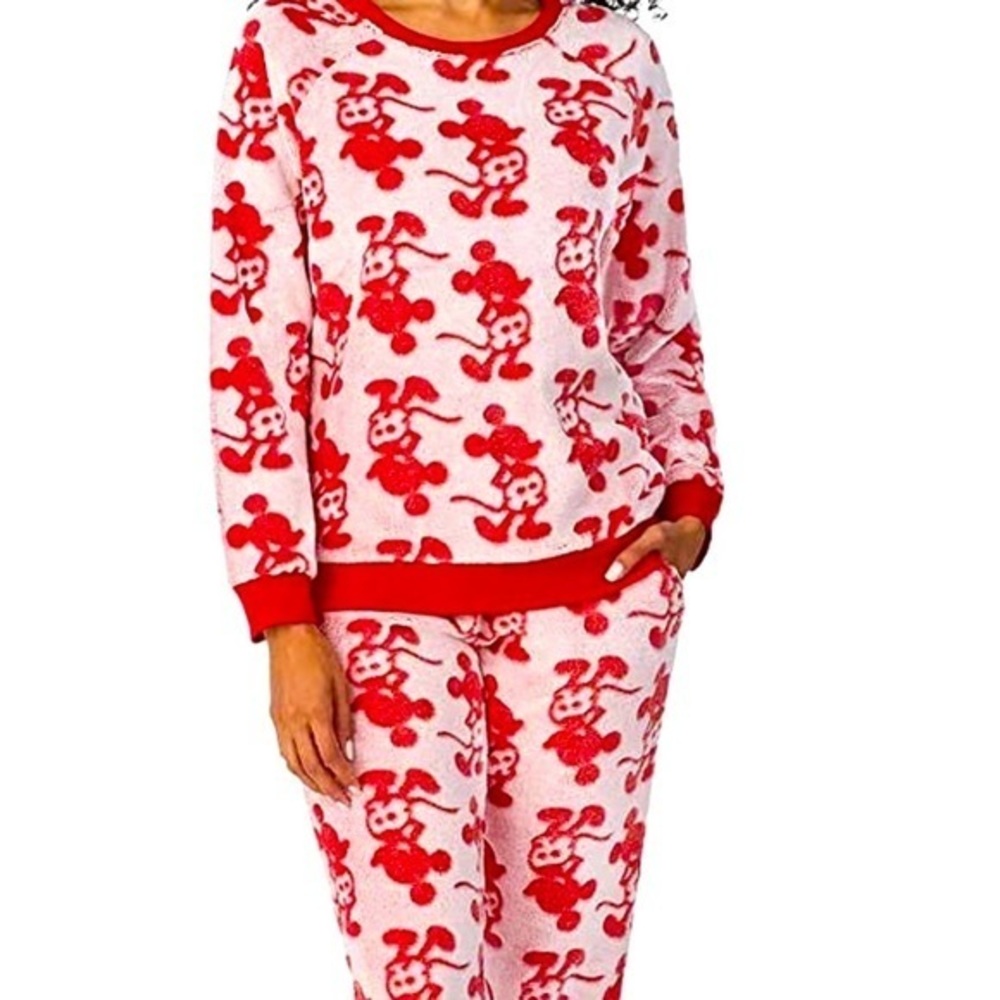 Disney Woman 2-PC  Fleece Jogger Lounge Set / Red/ Large